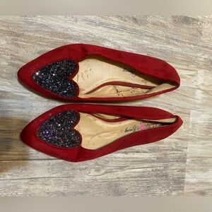 Extremely Worn Heart Flats